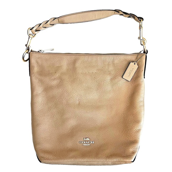 Coach Handbags - Coach 31507 Leather Bucket Shoulder Bag Abby Duffle Purse Nude Beige Pink